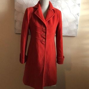 Orange wool coat. Good condition